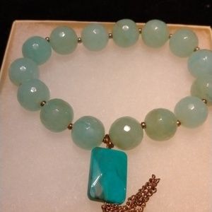 Vintage sea green beaded bracelet